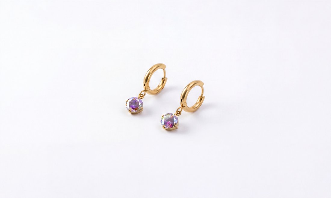 Slim Crystal Hoops