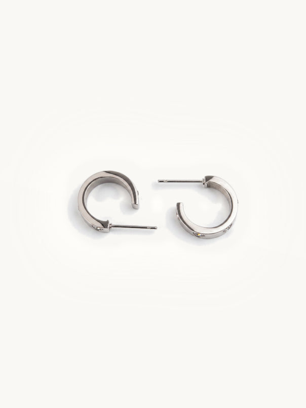 Silver Crystal Line Studs
