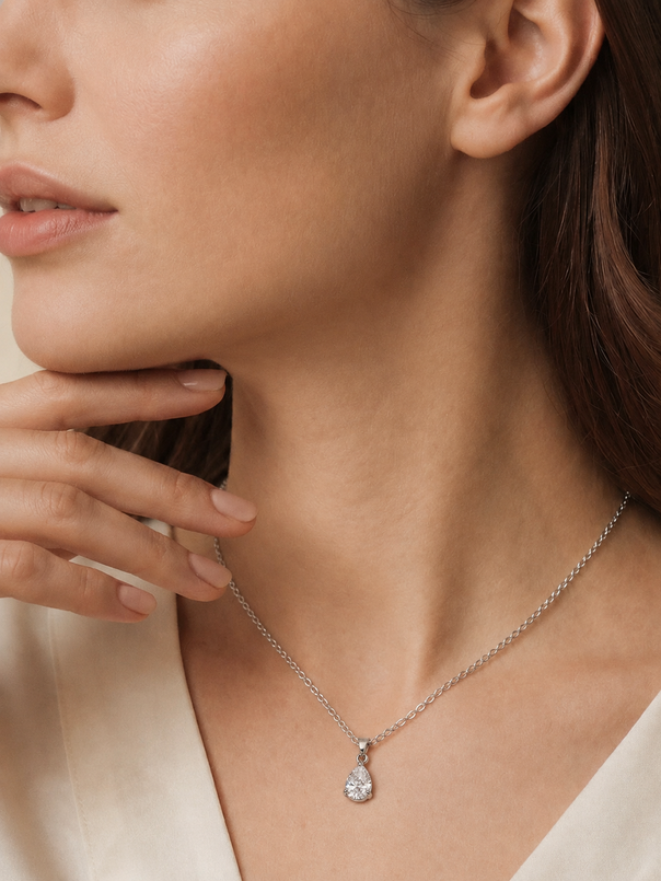 Silver Crystal Necklace