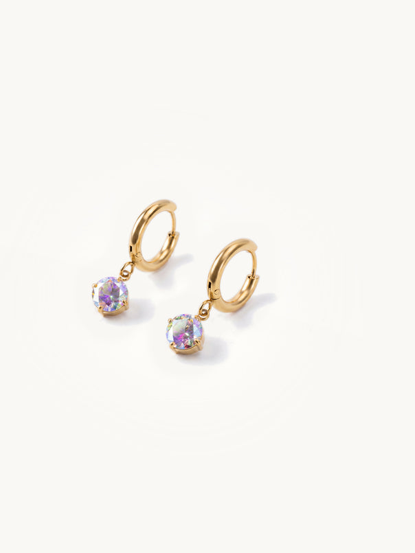 Slim Crystal Hoops