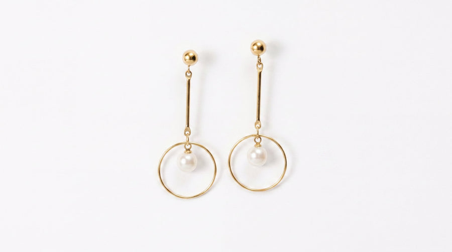 Pearl Drop Chain Earrings