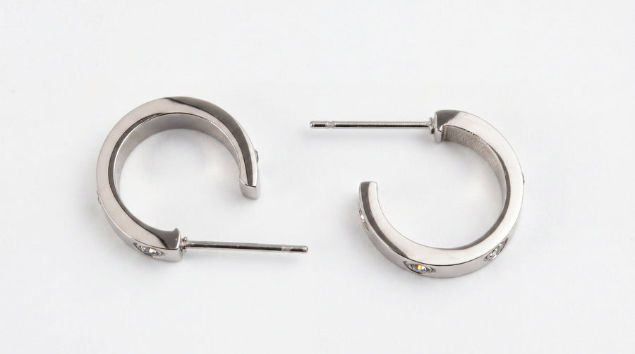 Silver Crystal Line Studs