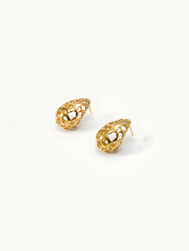 Hollow Teardrop Earrings