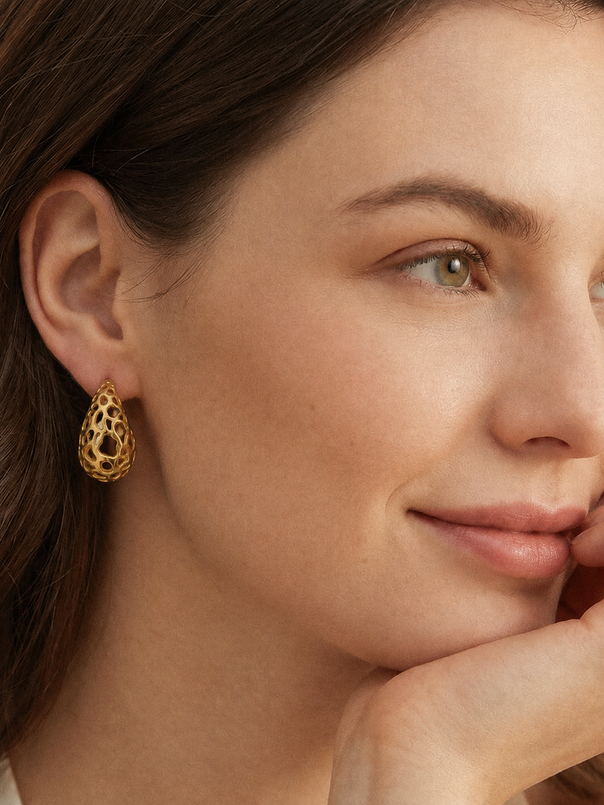 Hollow Teardrop Earrings