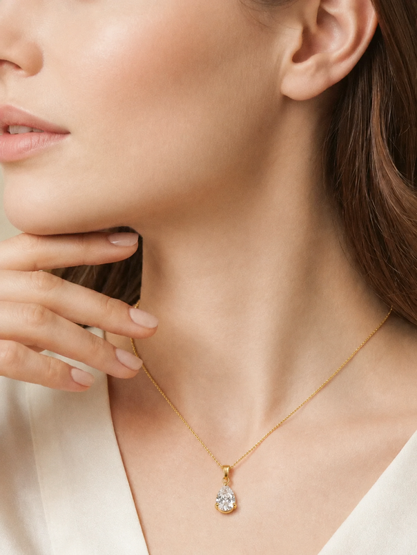 Long Crystal Drop Necklace