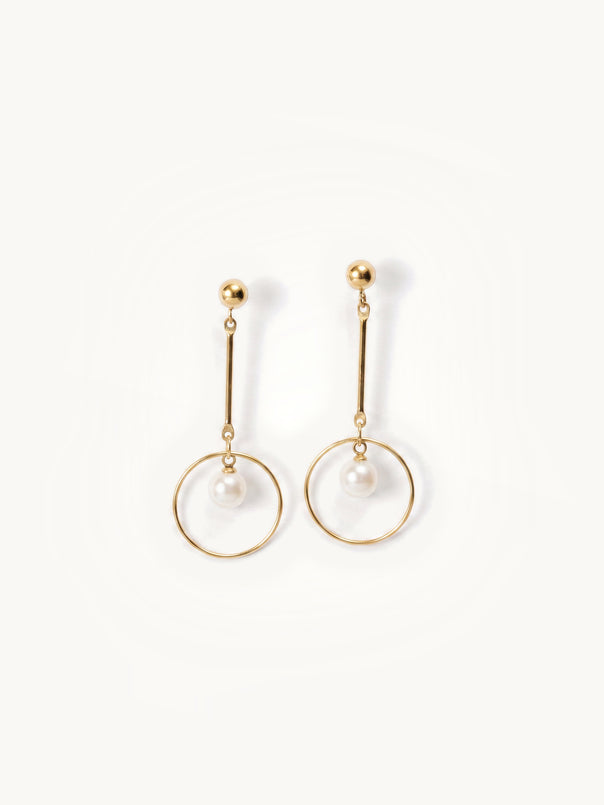 Pearl Drop Chain Earrings