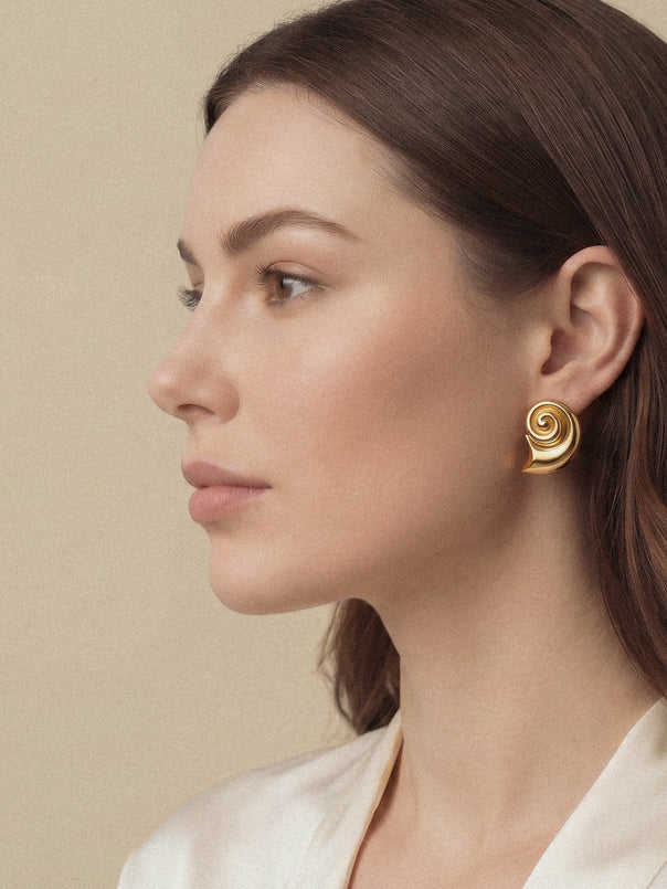 Golden Petal Drop Earrings
