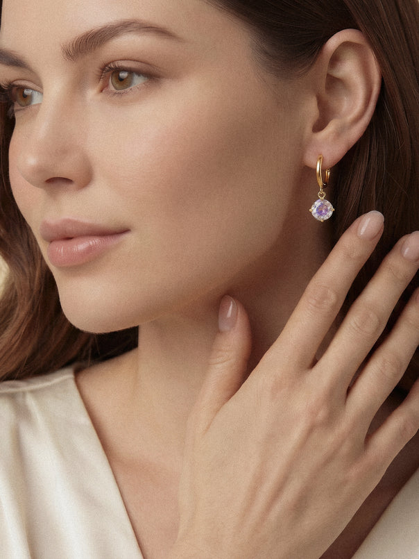 Slim Crystal Hoops
