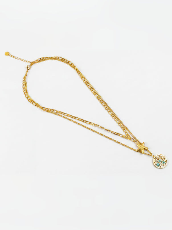 Starfish Pearl Layered Necklace